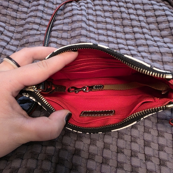 Dooney & Bourke White and Black Crossbody Bag with Bicycle Print - Picture 3 of 3